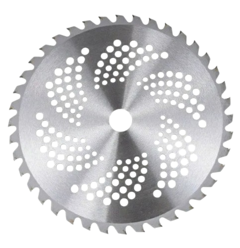 Round Agriculture Brush Cutter Blade - 255mm High-speed Steel, Polished Silver Finish | Exceptional Wear Resistance, Double-cut Design, Perfect For Trimming Weeds