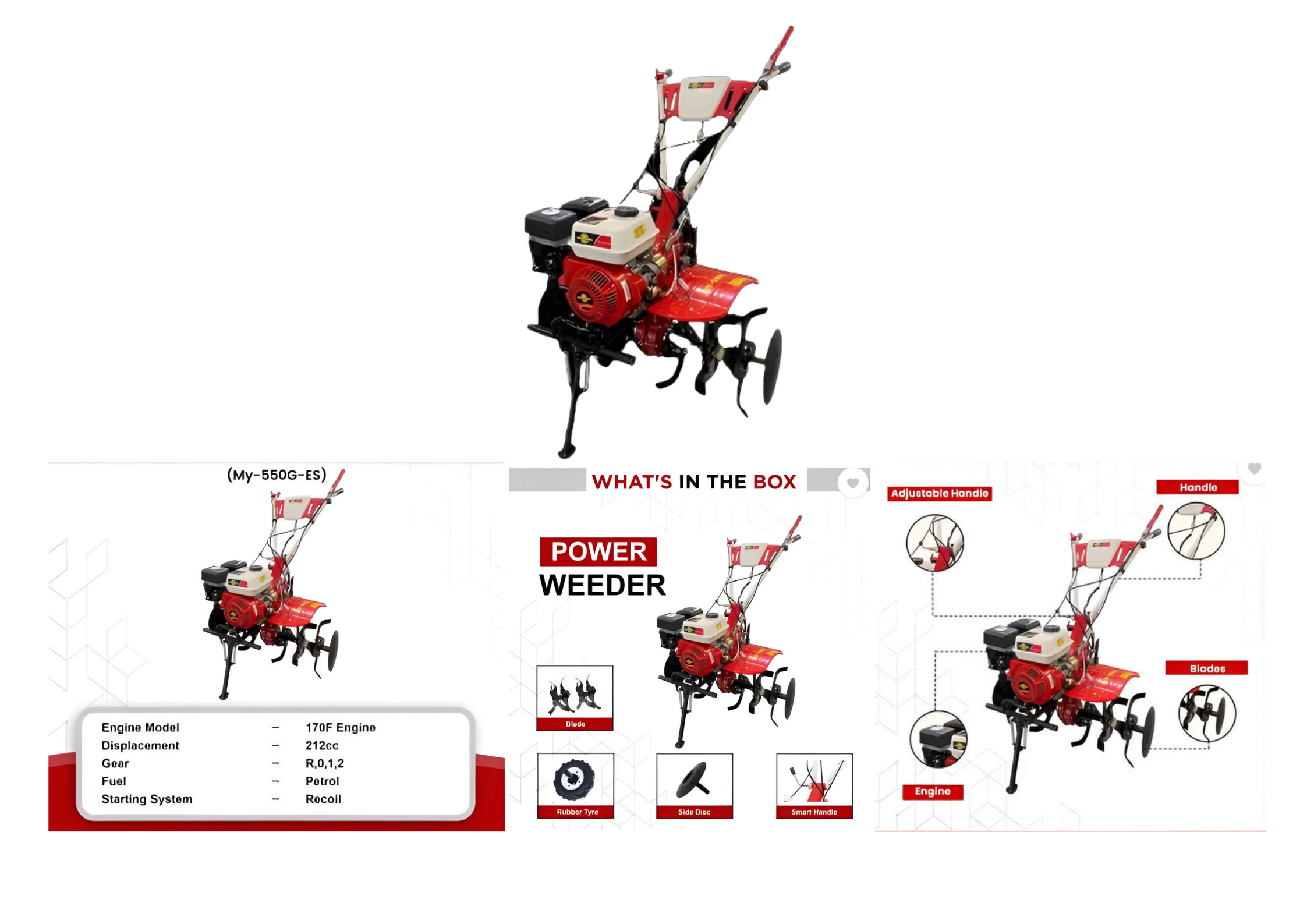 7 Hp Recoil/electric Start Petrol Power Tiller, Adjustable Tilling Depth 3.9-11.8 Inch, Efficient Fuel Consumption | Durable Blades, Easy Start, Multi-purpose