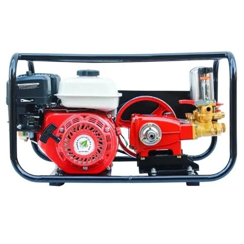 Heavy Duty Htp Sprayer Pump - 6.5 Hp 4 Stroke Engine, 5 Kg/hr Capacity, 46x13x42 Cm, Metal Construction, Gear Drive, Petrol Power Source, Long Lasting Durability, Red And Black Color